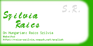 szilvia raics business card